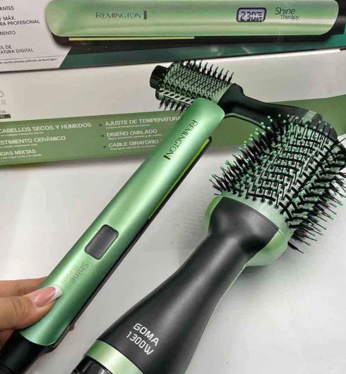 Combo 2 en 1 Plancha + Cepillo Secador Cabello